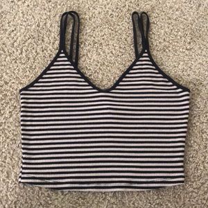 Low Cut Striped Crop Top